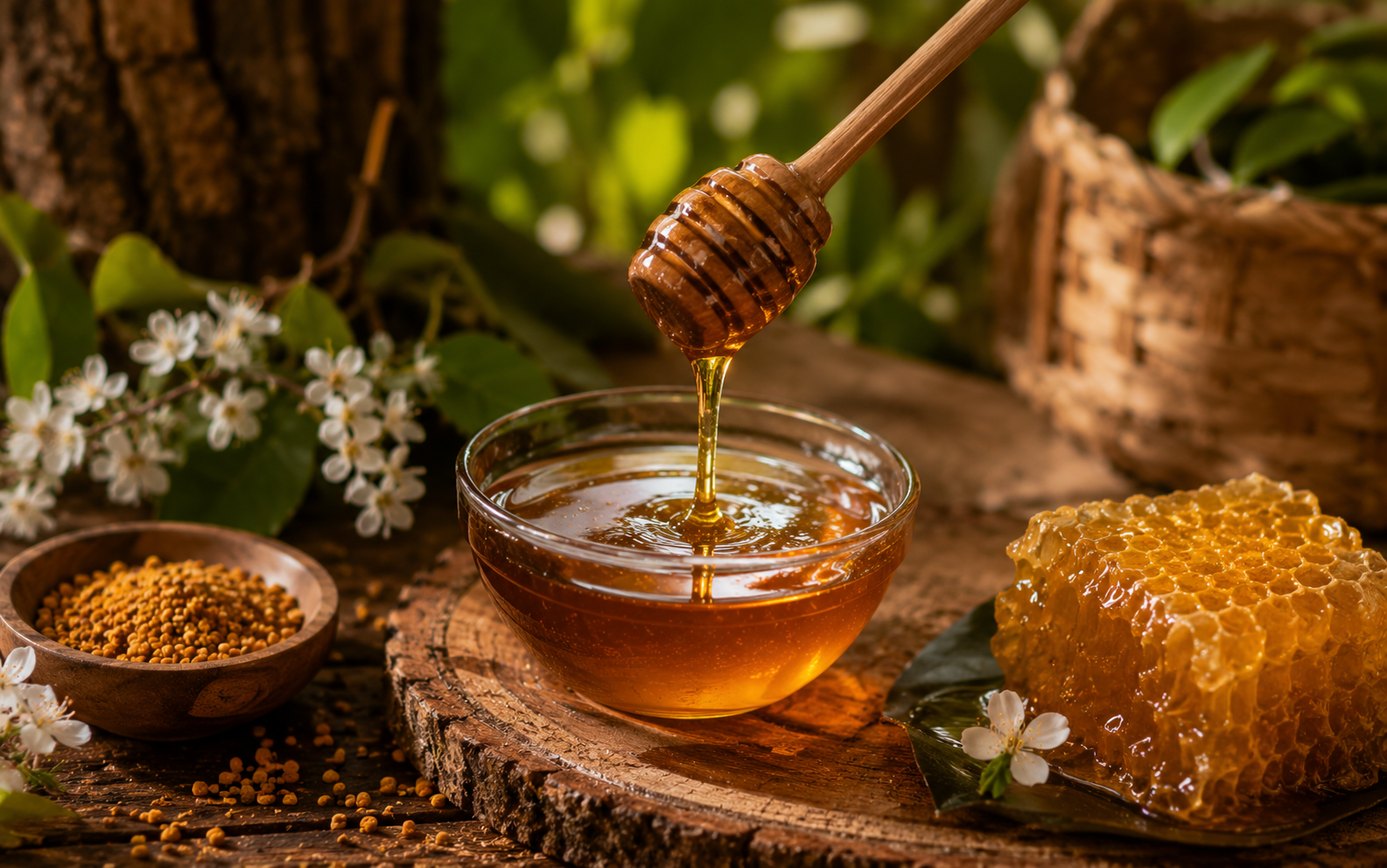 Nellai Natures forest honey jar with honeycomb