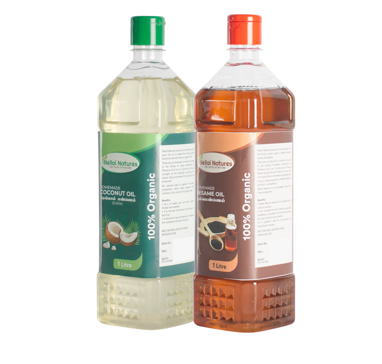Nellai Natures Coconut and Sesame Oil Pack, 1 Litre each